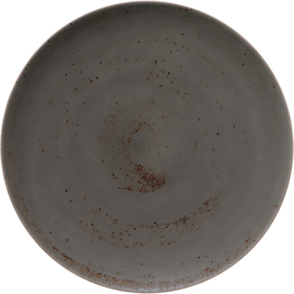 Pottery Unique Darkgrey Teller flach rund coupe 17cm