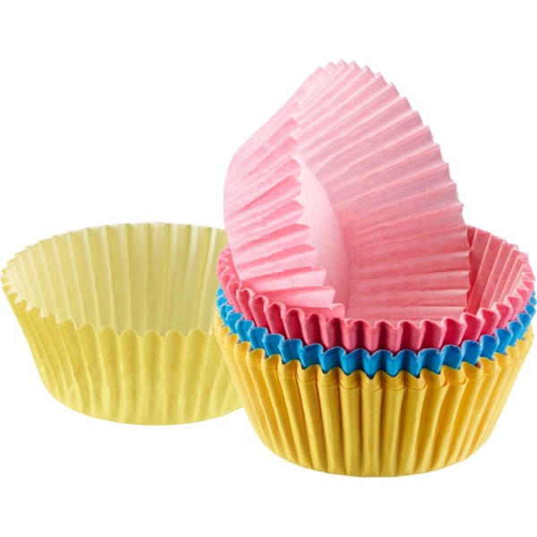 60 Mini Muffin Papier- Backförmchen, farbig