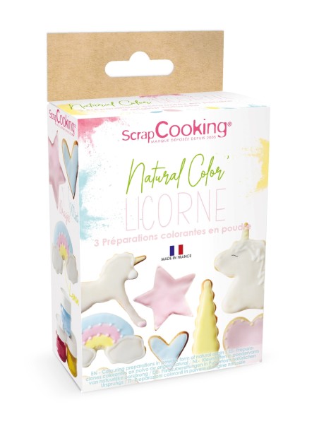 3er Set Lebensmittelfarbe natürlich Pulver Einhorn