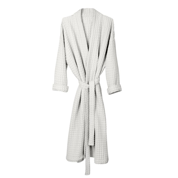 Big Waffle Bademantel S/M natural white Biobaumwolle