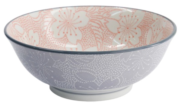 Sakura Schale 19.7x7cm rot und grau