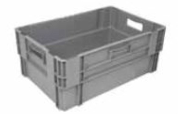 Drehstapelbehälter EN Grau 60x40x24cm Boden/Wände geschlosse