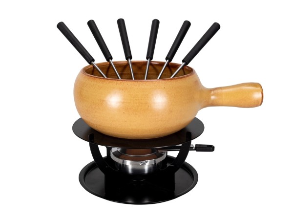 Käsefondue Set Bombata-Brown braun Terracotta 9-teilig
