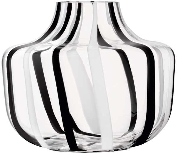 Stripe Vase H20cm schwarz weiss