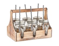 Trinkgläser-Set Holzkiste 7tlg