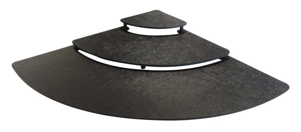 Schaustufen 1/4 Kreis 80x80cm schwarz