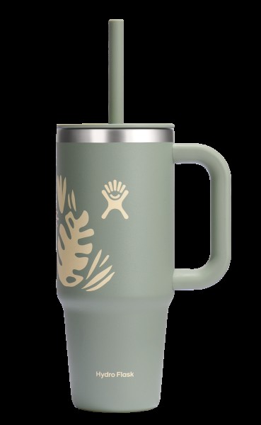 Reisebecher mit Trinkhalm 710ml botanical bliss agave