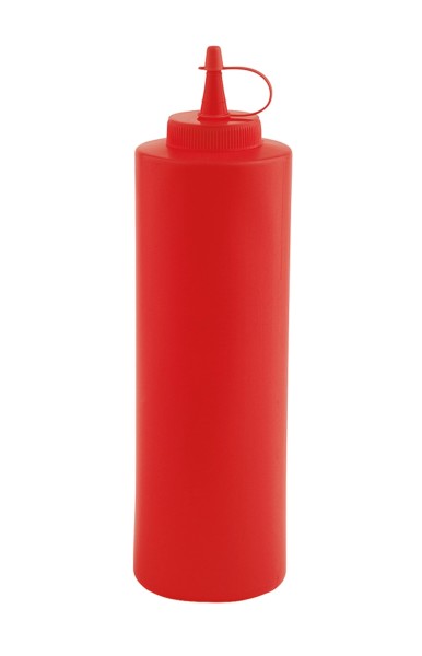 Quetschflasche rot, ca. D7cm. H24cm 0.7lt