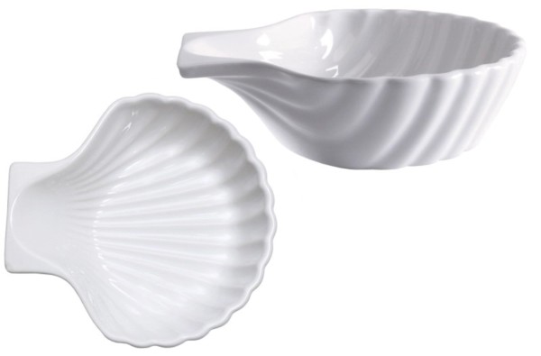 Muschelschale Keramik, weiss