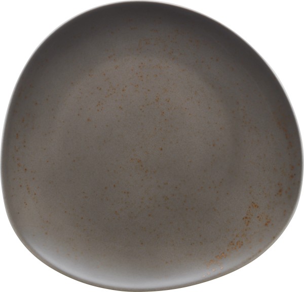 Pottery Unique Darkgrey Teller flach asymmetrisch coupe 31cm