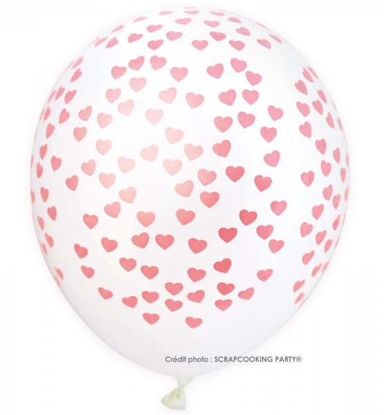 Luftballons Herzen, 6 Stk. Ø25cm