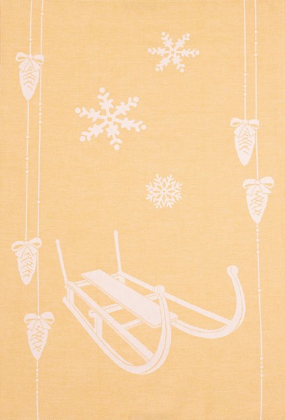 SCHLITTEN KÜCHENTUCH KULTSCHTOFF goldgelb