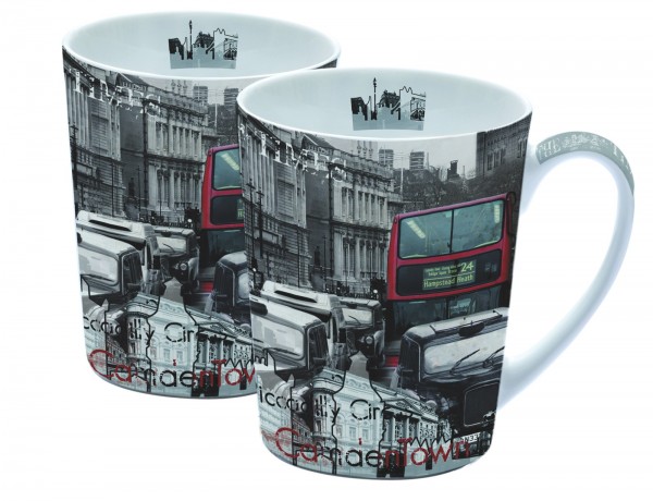 London 2er Set Porzellanbecher 300 ml