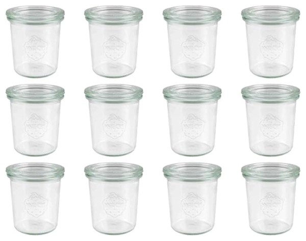 12er Set Weck Sturzglas 120ml ohne Deckel randvoll 165ml
