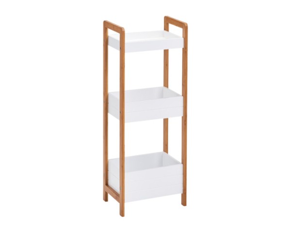 Standregal m.3Abl.Bamboo weiss