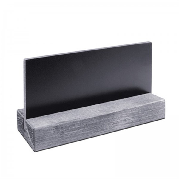 PVC Tafel schwarz mit Holzsteller 8x15cm