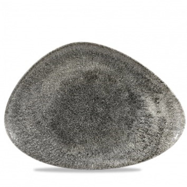 S.P. Raku Quartz Black Triangel Platte flach 35.6x25cm