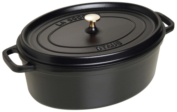 Cocotte 37cm, oval, Schwarz, Gusseisen 8.0l