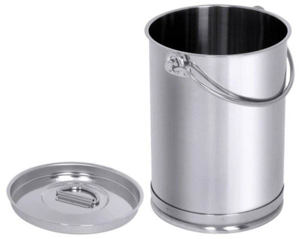 Eimer zylindrisch 5 l mit Bodenreifen und Deckel