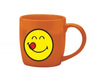 Smiley Porz. Kaffeetasse coral/Emoticon yummy 20cl