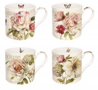 Fleurs Tassen Set 4 tlg. In GB, 350 ml