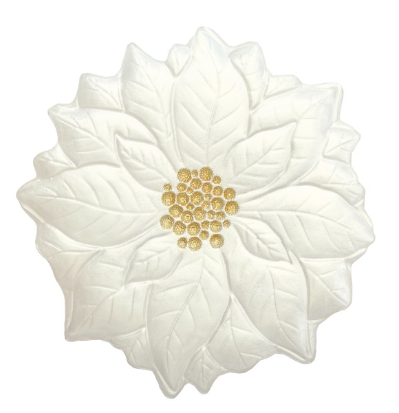 Glasteller in Geschenkkarton Christrose D31cm weiss