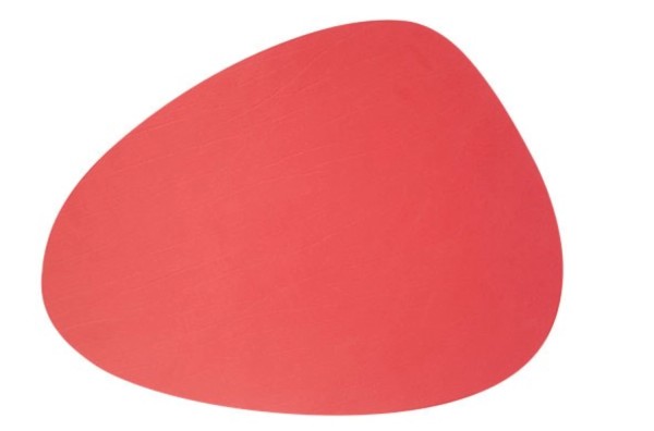 Tischset rot, Leder, 41x30cm, oval