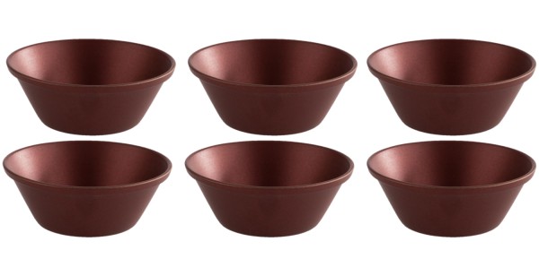 6er Set Dipschälchen D6cm H2.5cm, Edelstahl, kupferrot