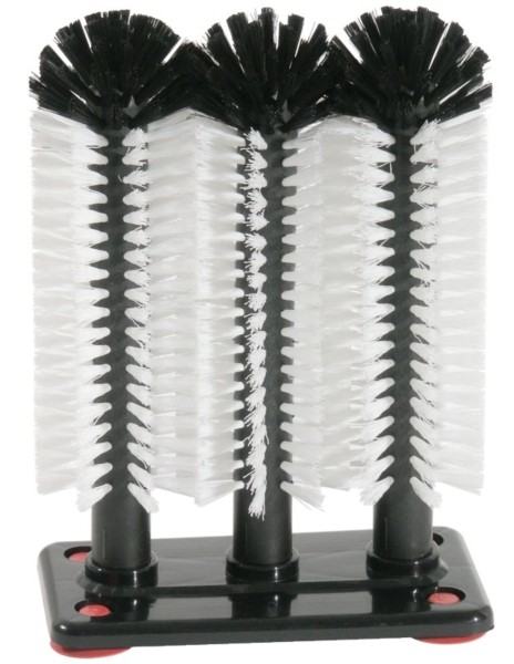 Gläserbürsten 3x24 cm auf Kunststoffplatte