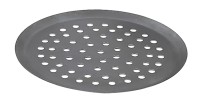 Pizzablech rund gelocht D: 28cm Blaustahl
