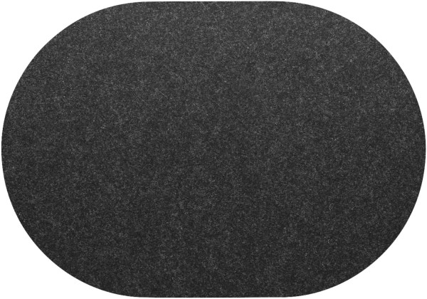 Wollfilz Tischset Anthrazit oval 34x42cm