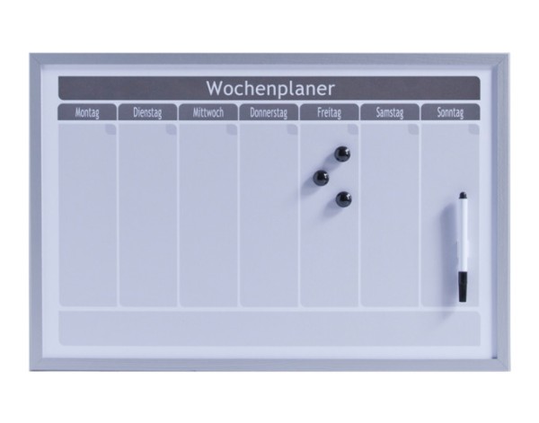 Memobord Wochenplaner grau