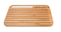 Brotschneidebrett mit Messer 36x26cm Bambus