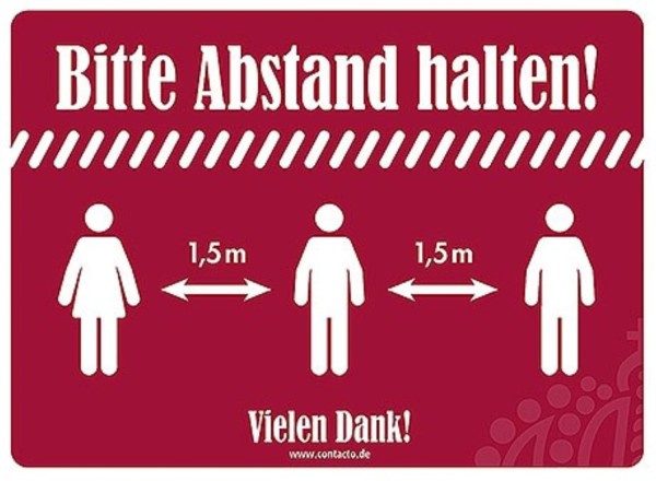 Aufkleber Abstand halten 13x18cm