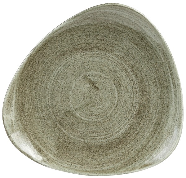 Stonecast Patina Burnished Green Triangel Teller flach 22.9c