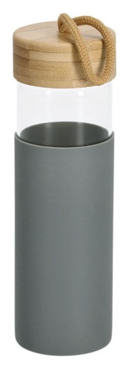 Trinkflasche m.Silikonh.grau
