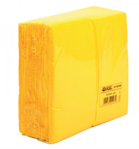 1'280 Stk. Servietten gelb 33x33cm 2-lagig 1/8 Falz