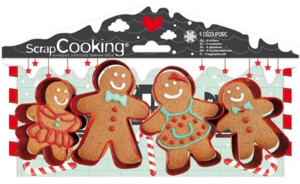 4-tlg. Set Keksausstecher Lebkuchenfamilie