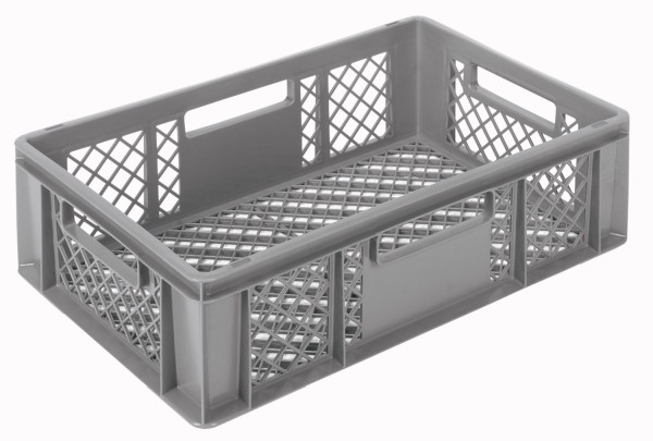 Behälter grau 60x40x17cm Standard Boden und Wände perforiert