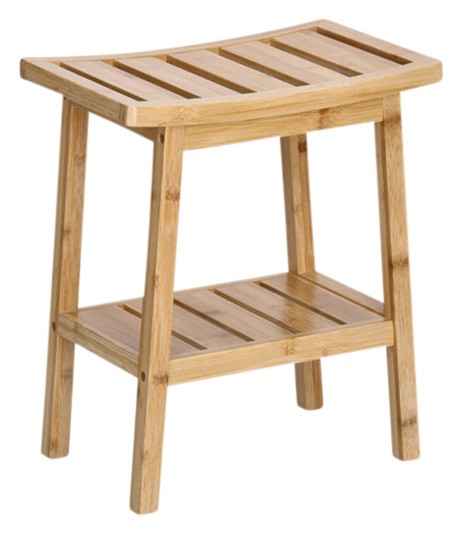 Hocker mit Ablage Bambus 40cm