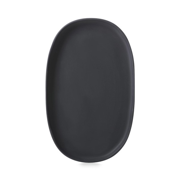 Caractère Black Teller oval L35cm matt schieferoptik