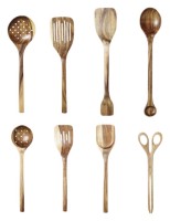 Holz-Utensilien im Set 8Stk.