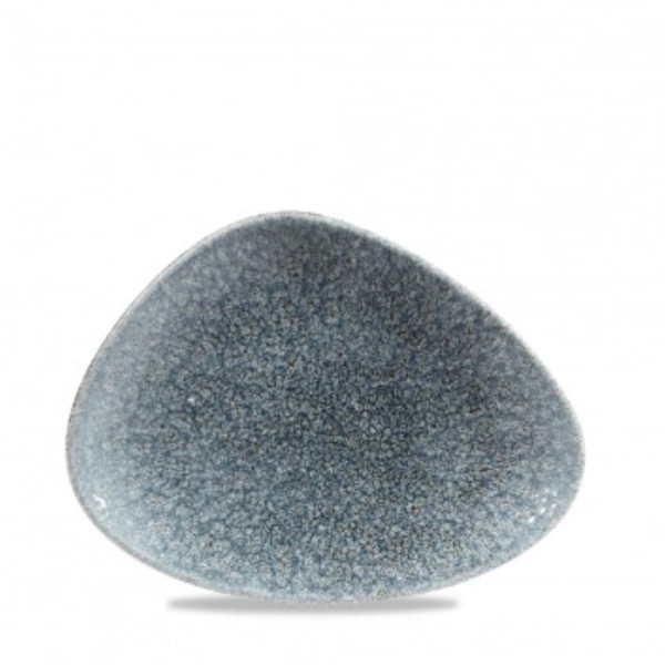 S.P. Raku Topaz Blue Triangel Platte flach 20x15cm,