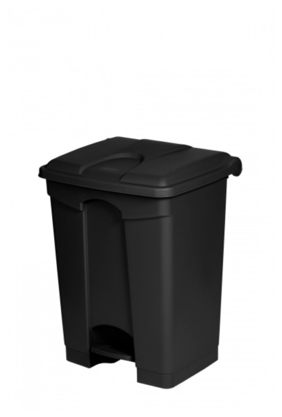 Tretabfalleimer rechteckig schwarz 70L 49x41cm H67cm