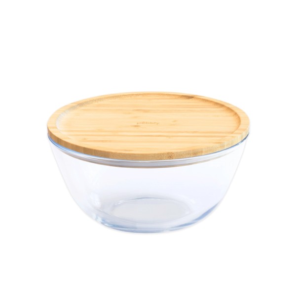 Vorratsglas mit Bambusdeckel rund 2.6l D23cm H11cm