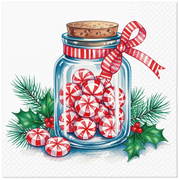 Servietten Lunch 20x Bonbonglas Sweet 33x33cm