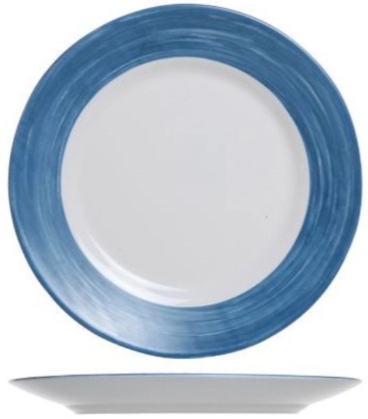 Brush Teller flach, blau, D 25cm