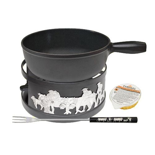 Käsefondue-Set 9 teilig- Silber Appenzeller Heidi Käselinie - 23 cm