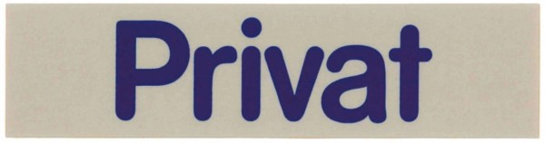 Wortschild Privat selbstklebend 16x4cm