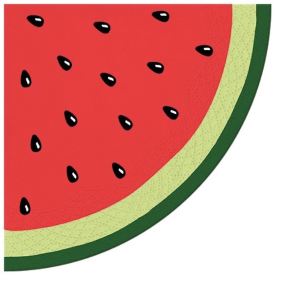 Servietten Round 12x Wassermelone, D 32cm